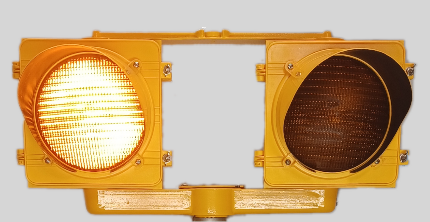 2 way signal mounting bracket in typical use with  with two traffic lights 