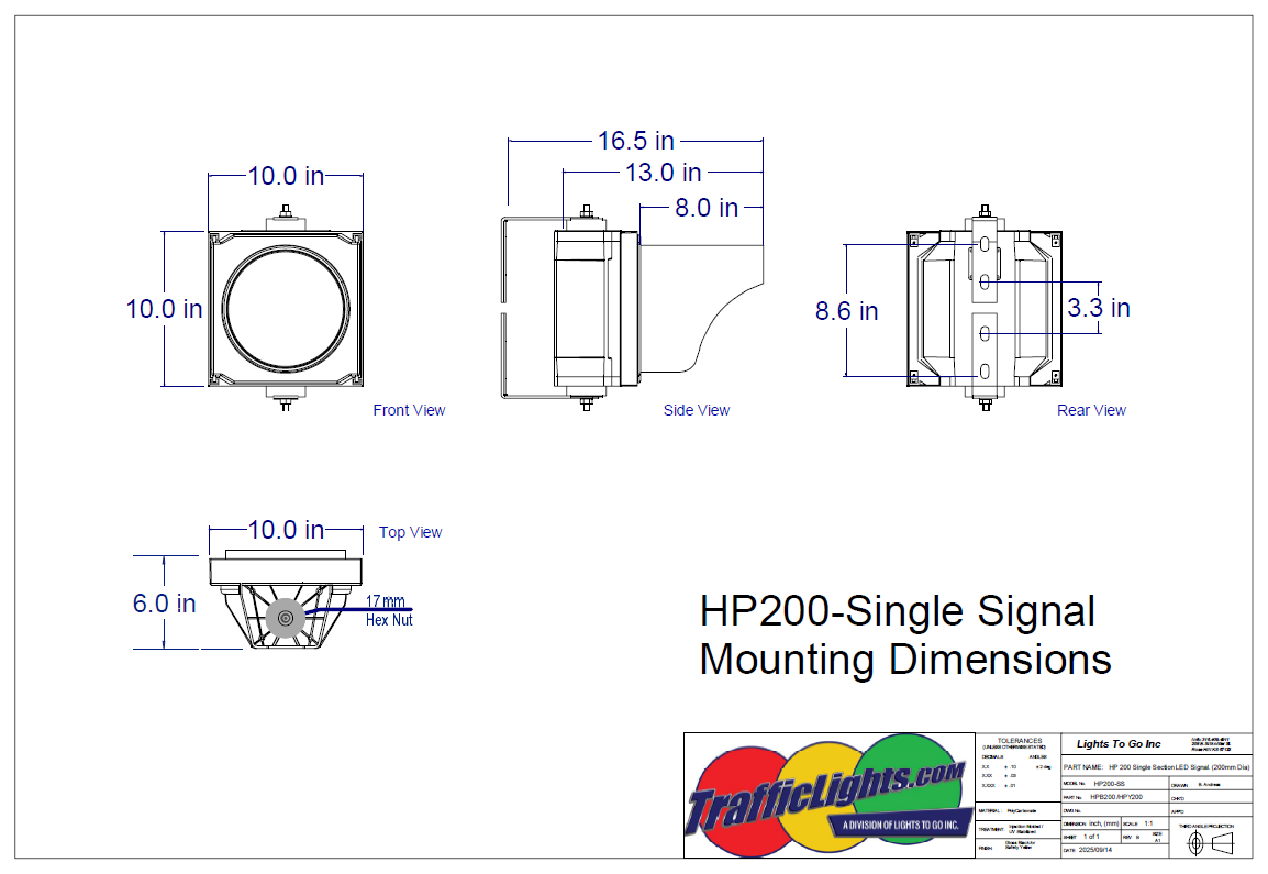 HPB200 — Black Single LED Industrial Signal