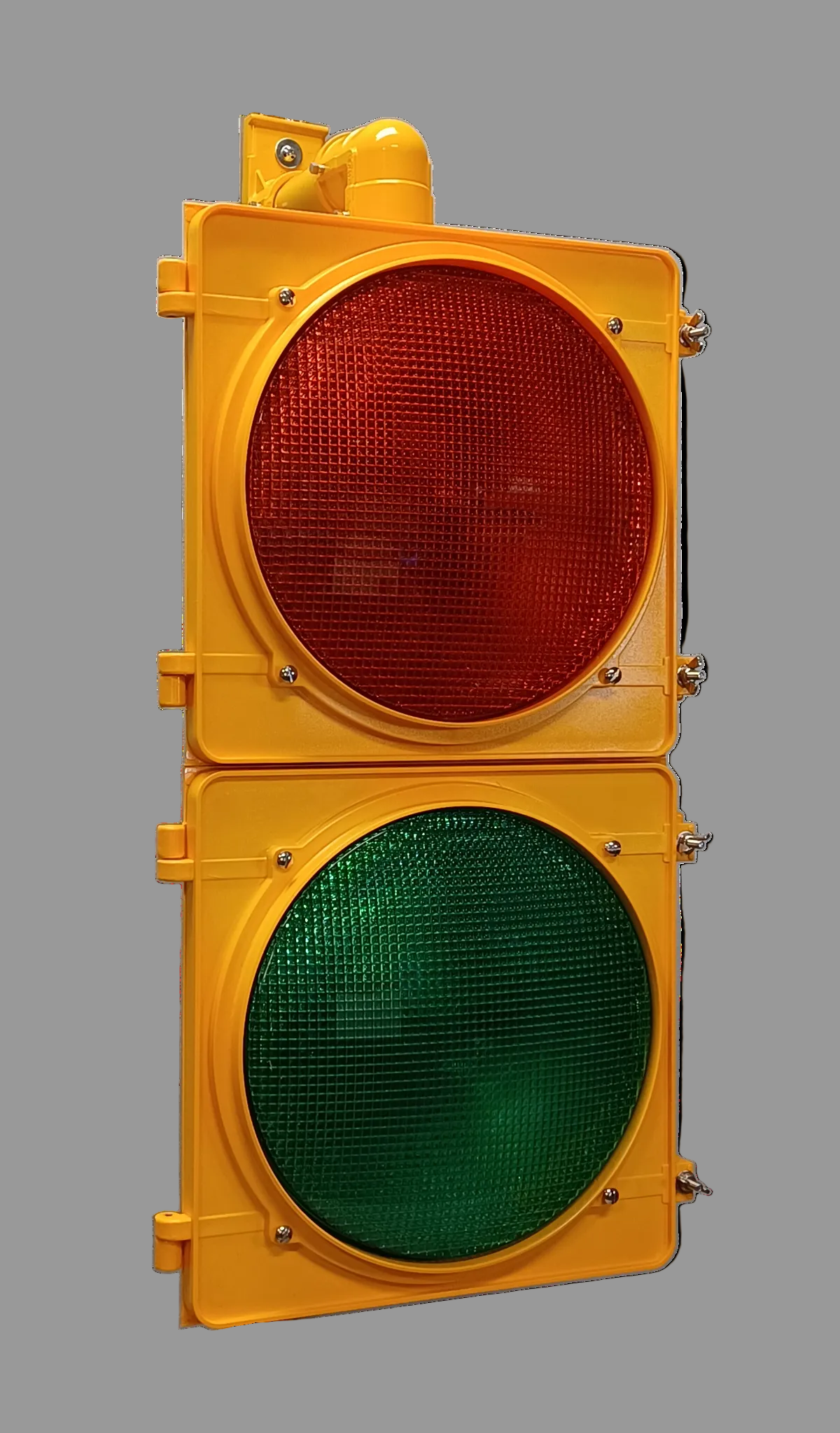 Red/Green LED traffic light in Safety Yellow housing (available in 8/ 12 inch 200/ 300mm))
