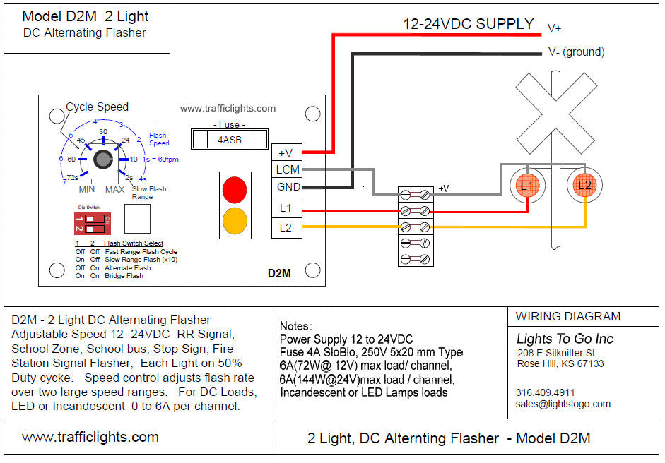 Alternating Flasher Module DC Alternating Flasher-D2M - Adjustable Speed 2 Channel 10-16VDC ...