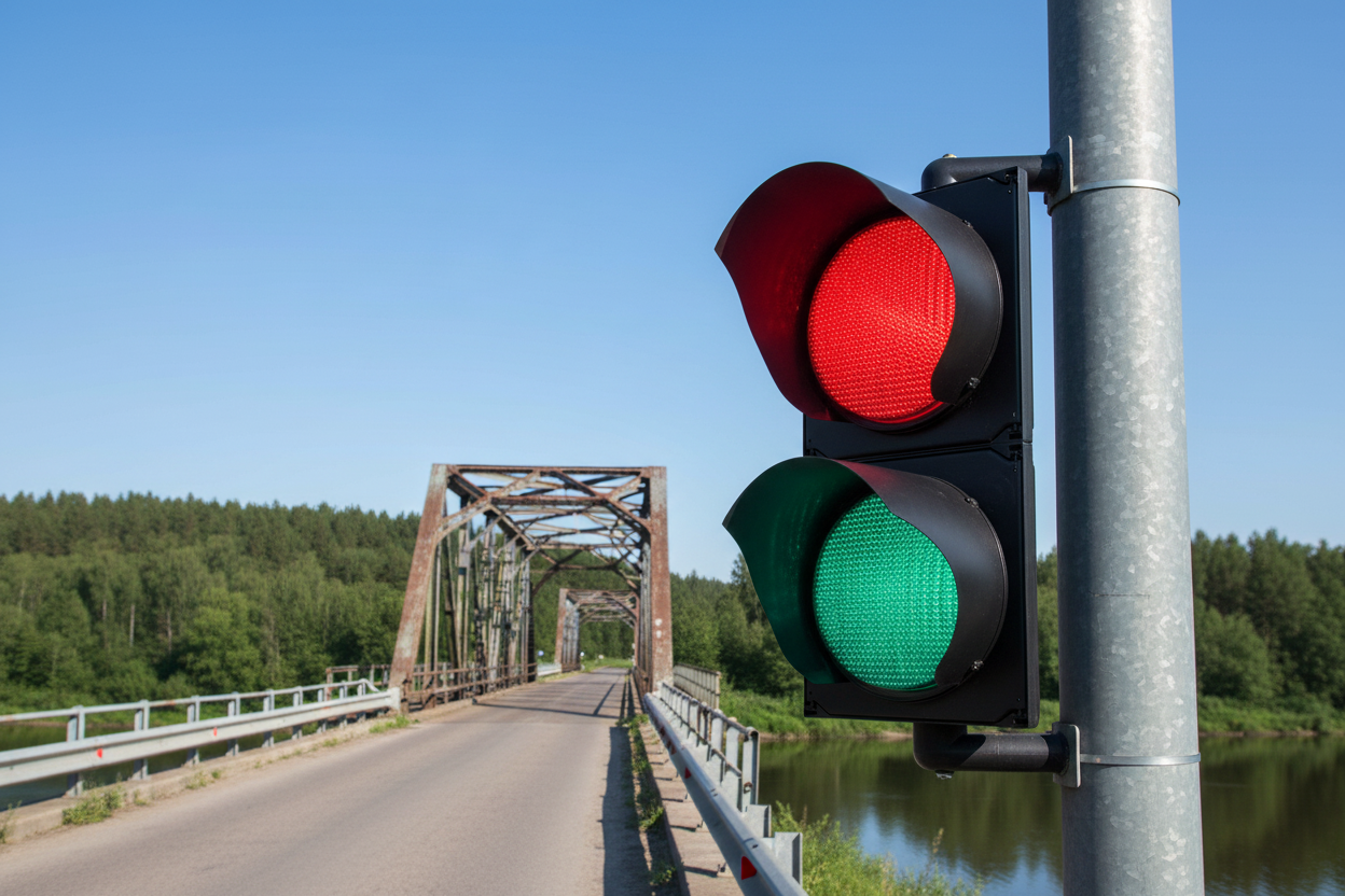 HPB200-RG — Gloss Black Red/Green Industrial LED Traffic Signal