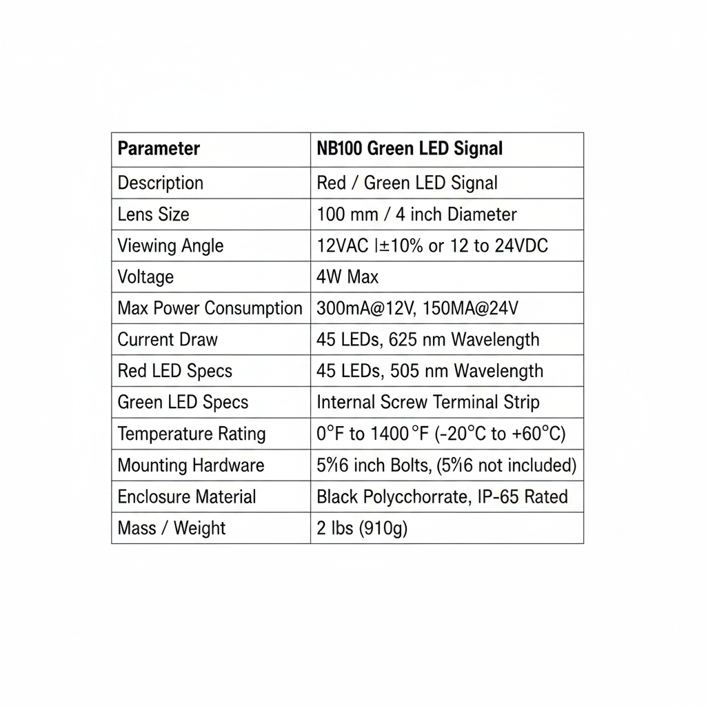 NB100 Spec Sheet