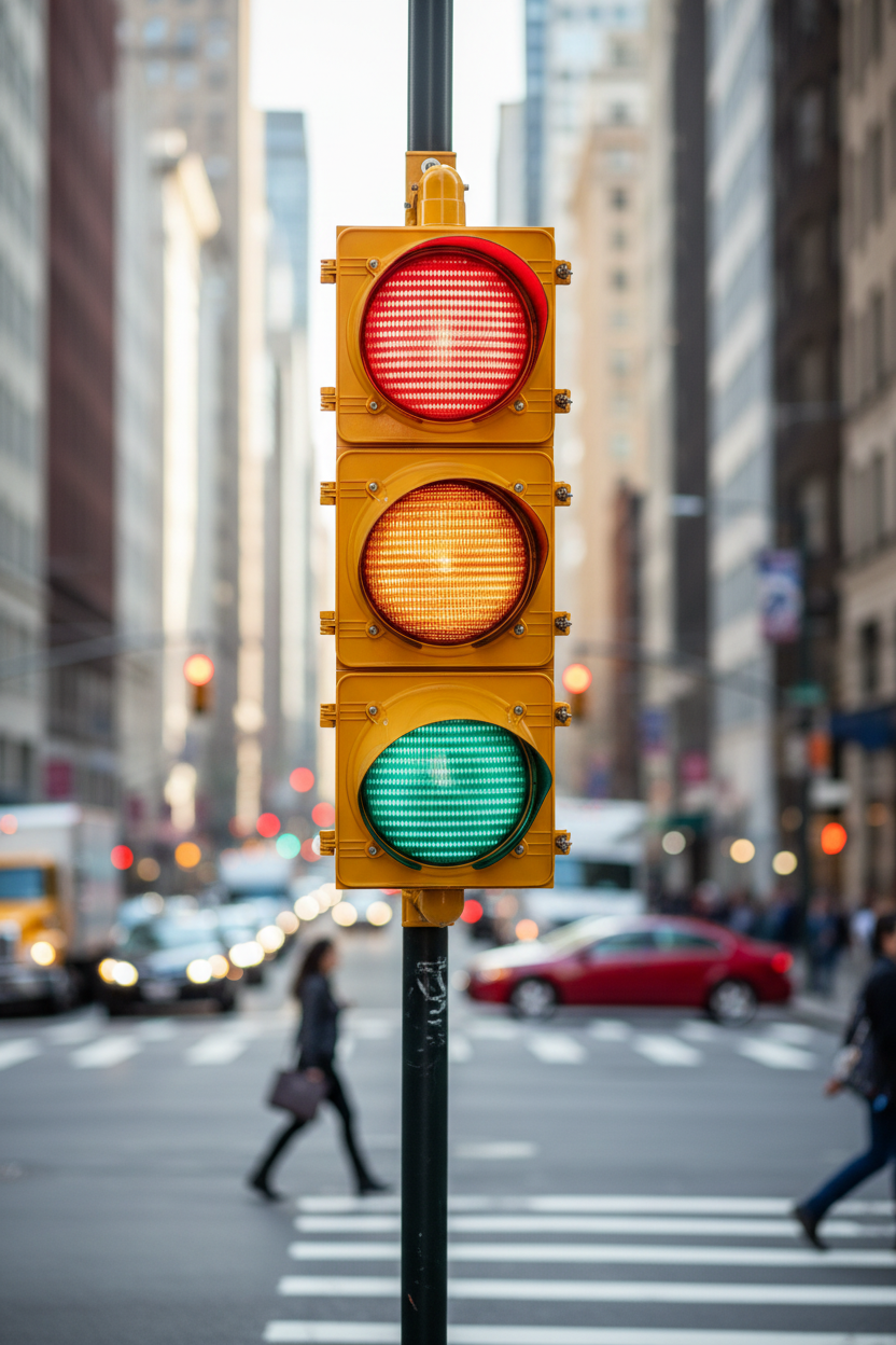 PSY200 RYG — City Street Pole Scene