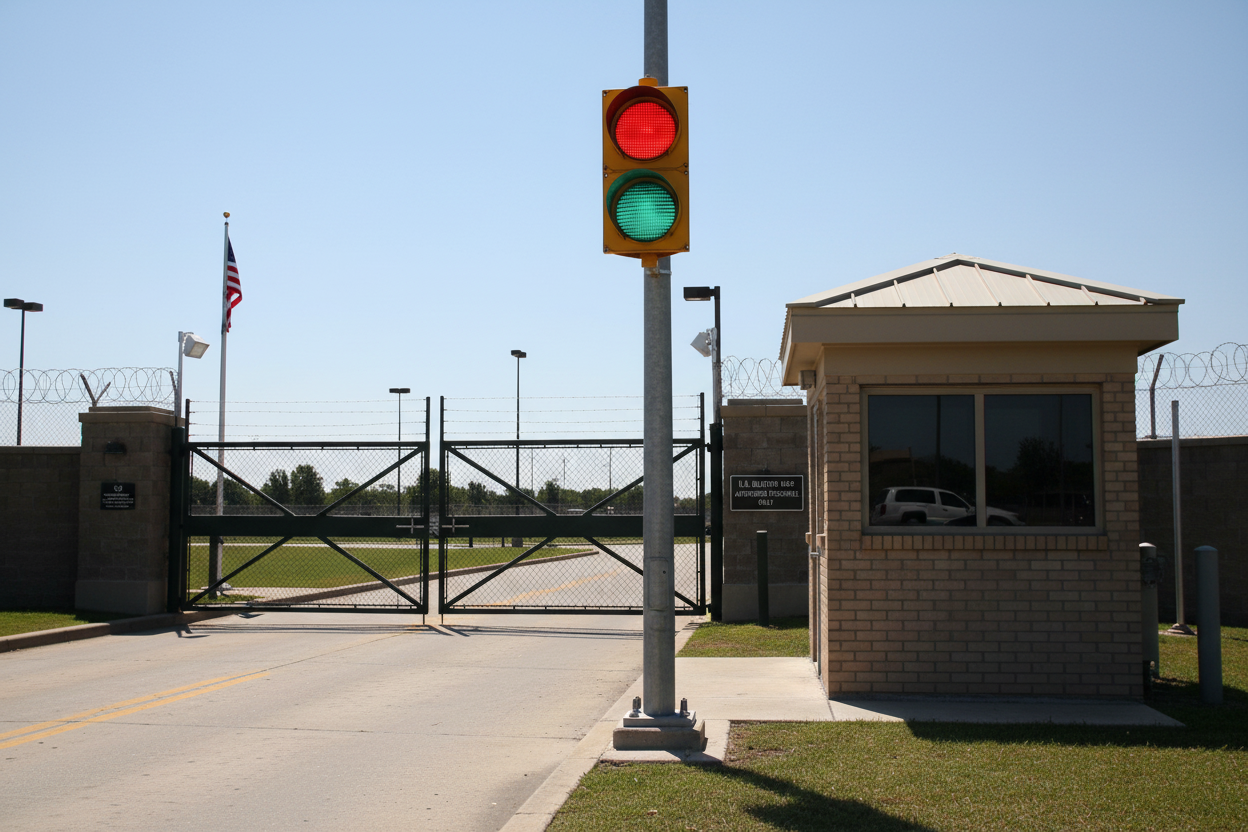 Realistic Signal on Pole at Military Gate